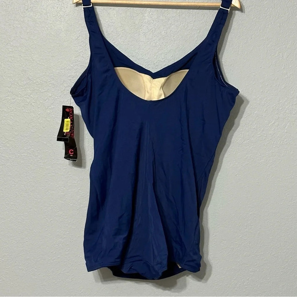Roxanne Bra Sized Navy Blue One Piece Swimsuit - Size 22 46C - Picture 4 of 12